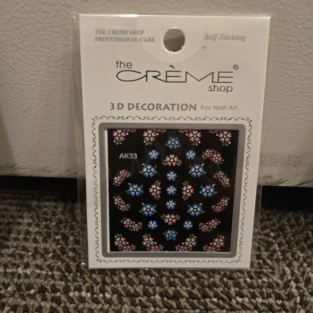 The Crème Shop 3D Floral Nail Stickers - Blue & Pink